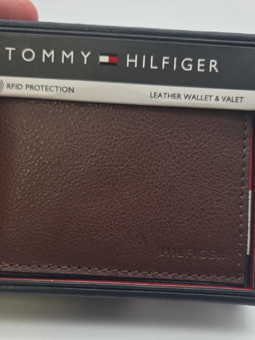 Tommy Hilfiger Brown Leather Card Wallet with RFID Protection